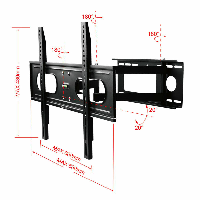 Full Motion LED LCD Flat TV Wall Mount Bracket F 37 42 46 50 52 55 60 65 70 inch