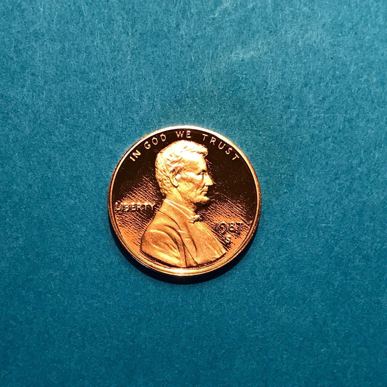 1987 S Proof Lincoln Cent    FREE SHIP
