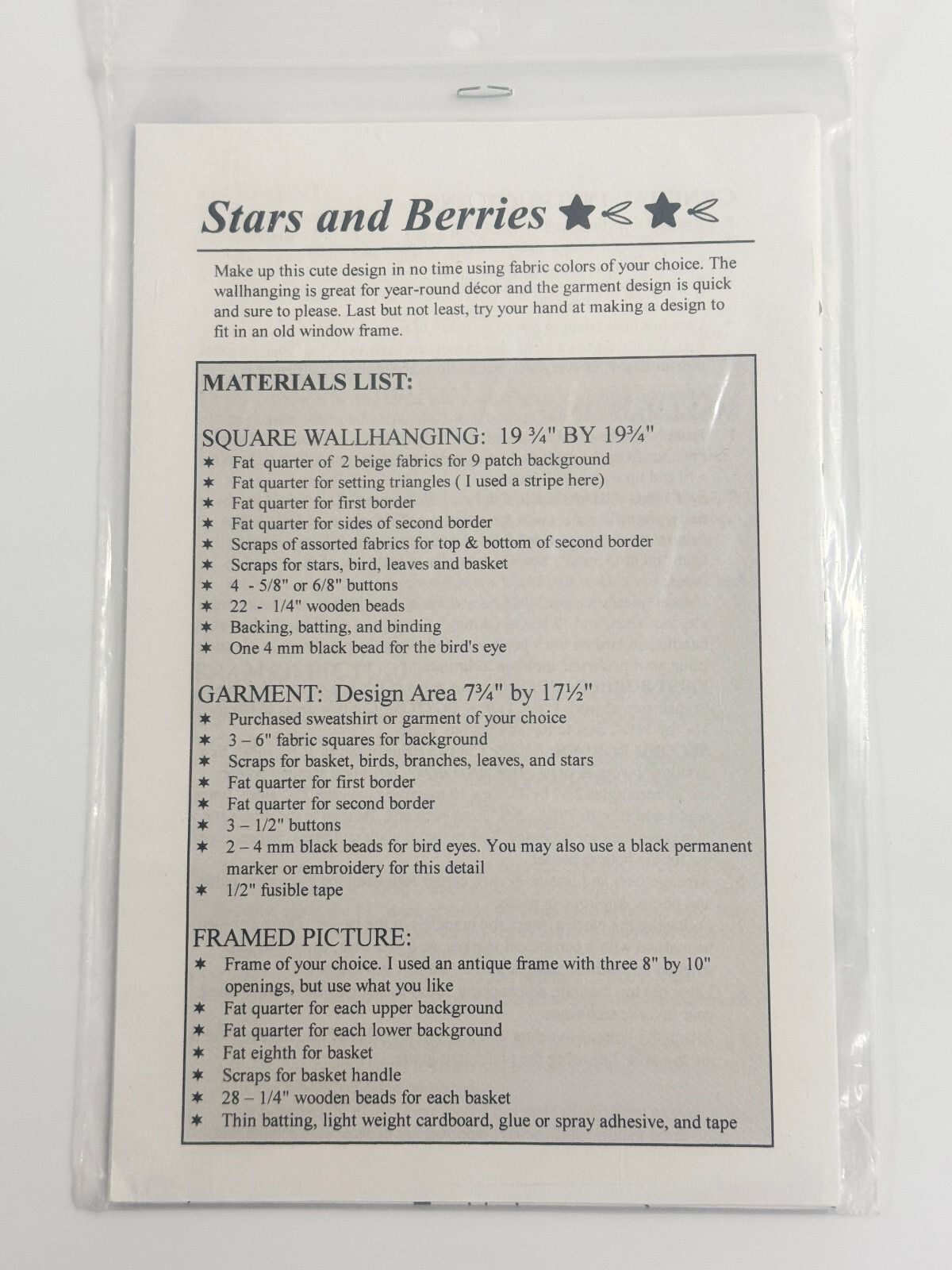 Stars and Berries Quilt PATTERN by Katrina Designs Makes 3 Quilt Projects!