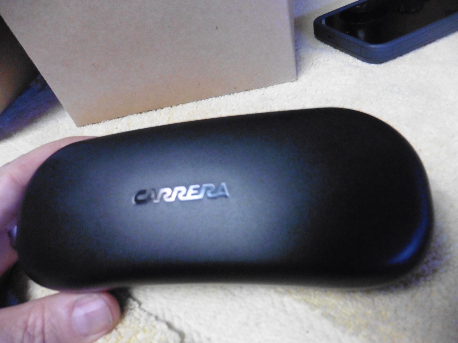 One NEW Carrera Hard Case Authentic EYEGLASSES GLASSES OPTICAL BLACK plastic