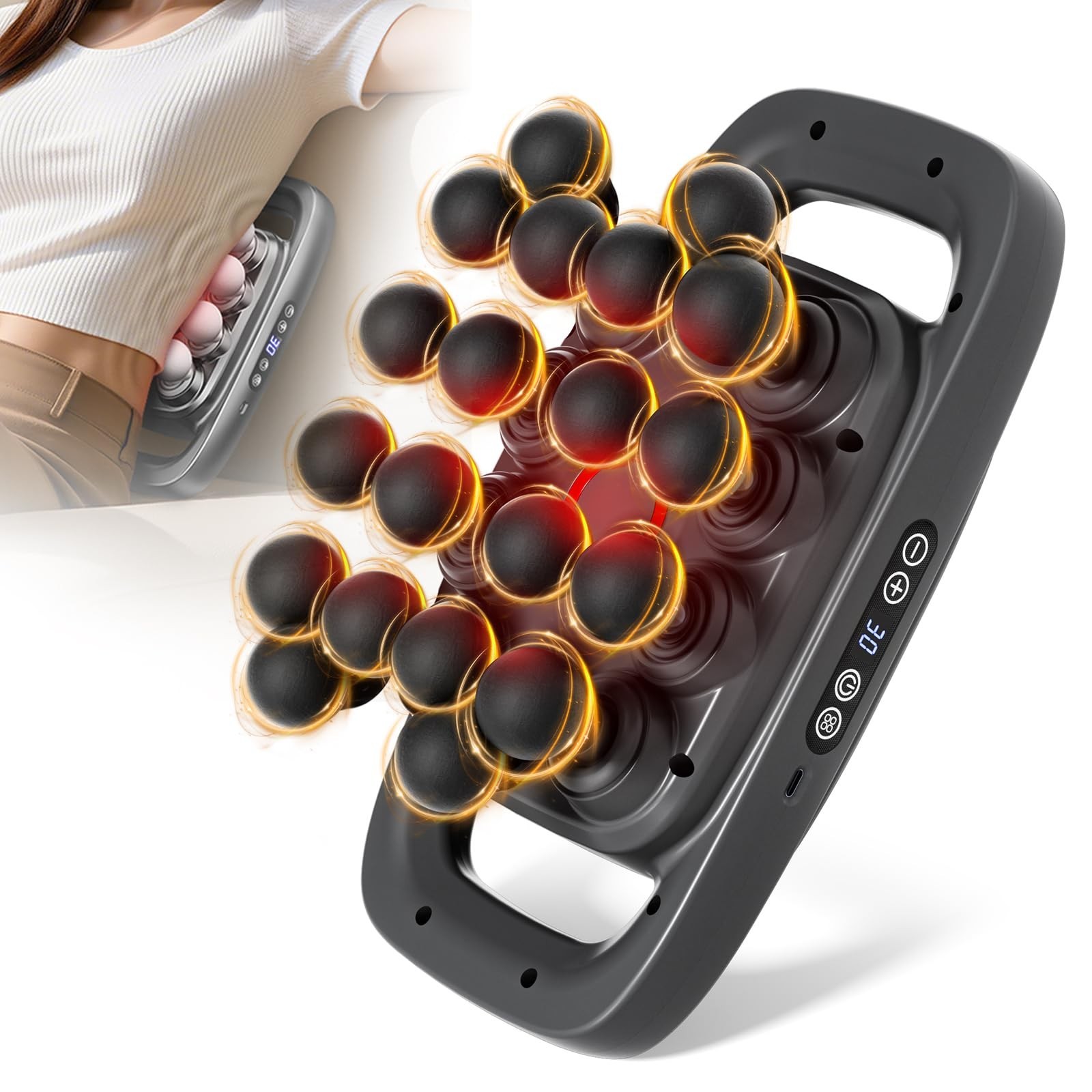 20-Head Massage Gun, 30 Intensity Levels 3 Modes, Deep Tissue Massager with 5...
