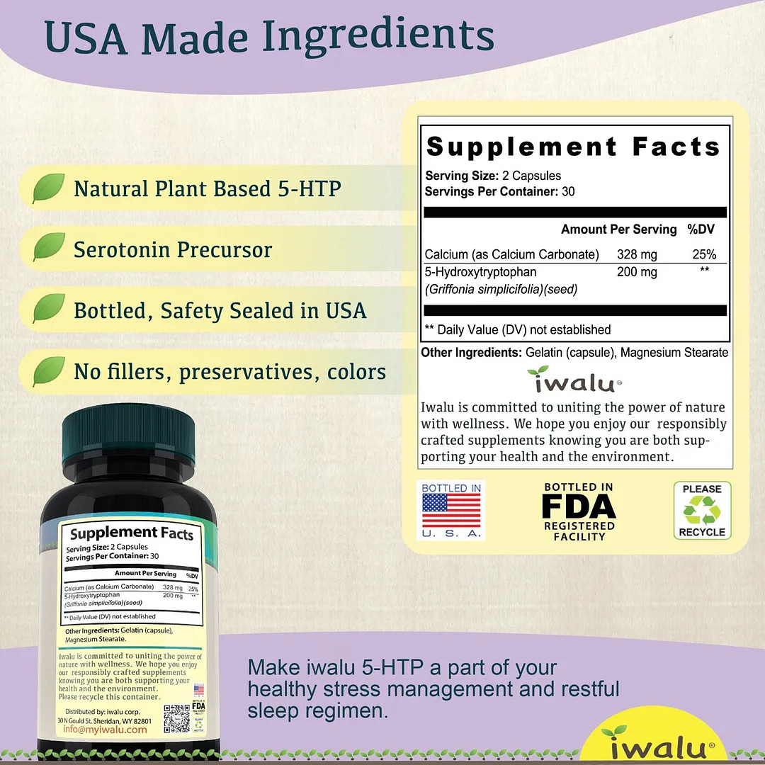 5 Hydroxytryptophan A Clinically Effective Serotonin Precursor | FREE SHIP