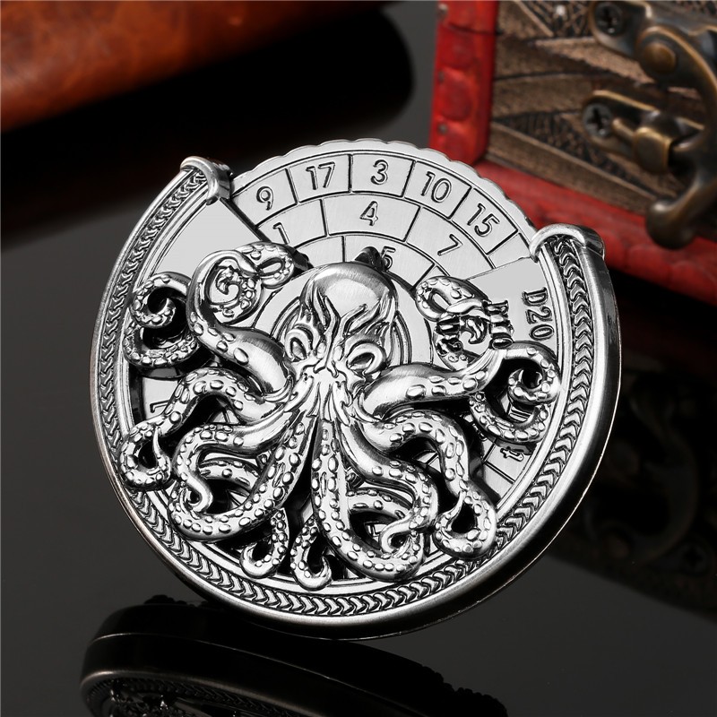 7 in 1 Octopus Spinner Dice Solid Metal Rotating RPG Dice for Dungeons & Dragons