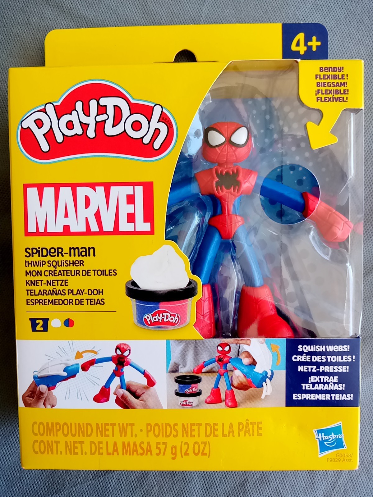 Play-Doh Marvel Spider-Man Thwip Squisher Set with Bendy Action Figure New Toy