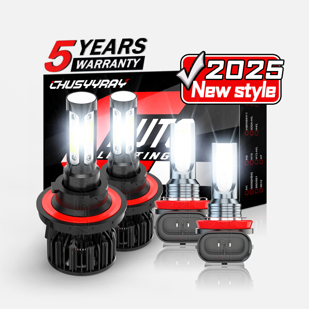 For Ford Mustang GT 2005-2012 10000K LED Headlight Hi/Low+Fog Light Combo Bulbs