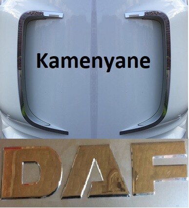 DAF XF 106 Chrome Grill Side Parts & Name Logo Badge 5 Pcs Stainless Steel