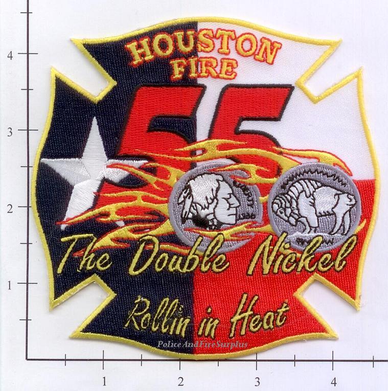 Texas - Houston Station 55 TX Fire Dept Patch v2  Maltese - The Double Nickel