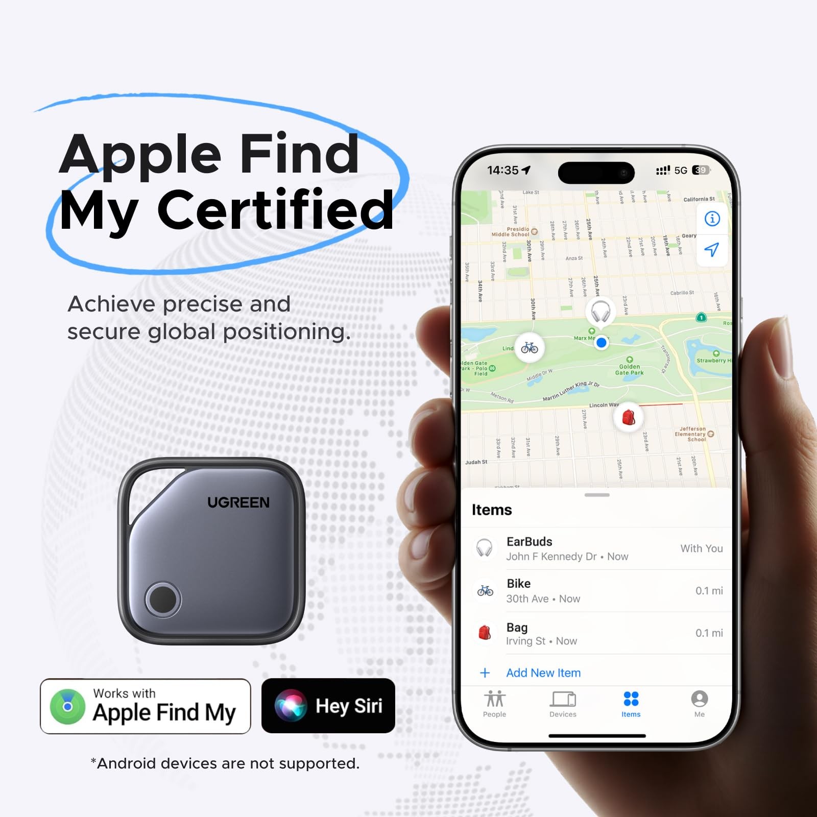 UGREEN FineTrack Air Tracker Tags (iOS Only) 4 Pack, 2-Year Replaceable...
