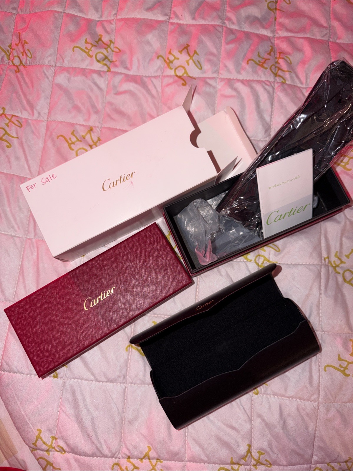 Cartier Sunglasses Case Empty Authentic with Accessories