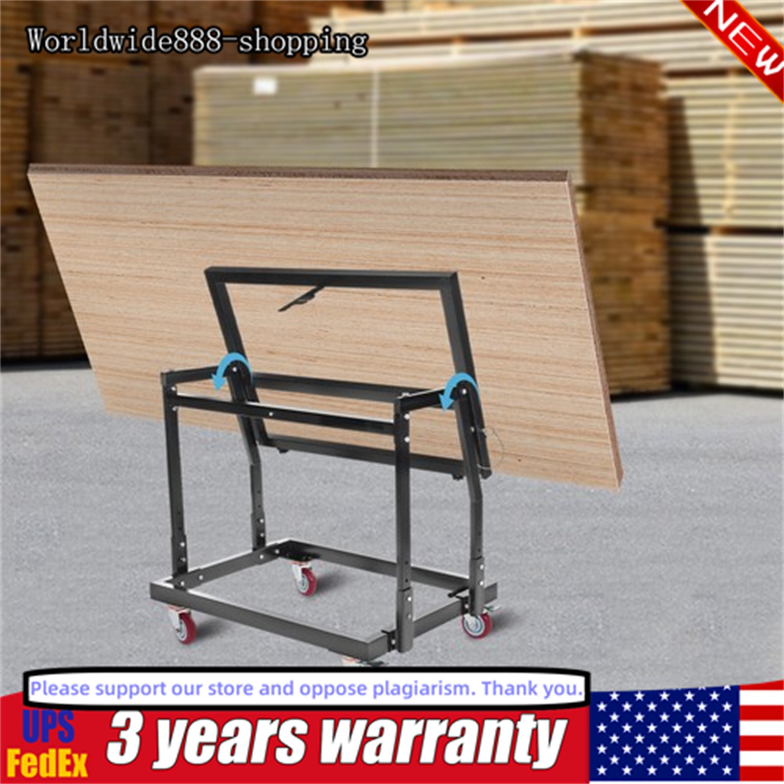 1000LBS Panel Handler Cart Tilting Panel Carts with Rubber Swivel Casters New