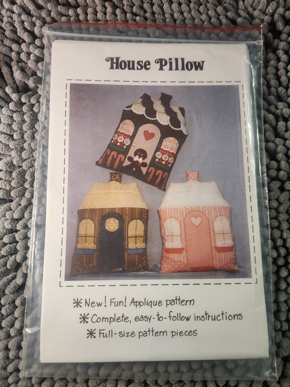 House Pillow Applique Quilt Craft The Scrap Drawer Pattern Patch Press 1978 VTG