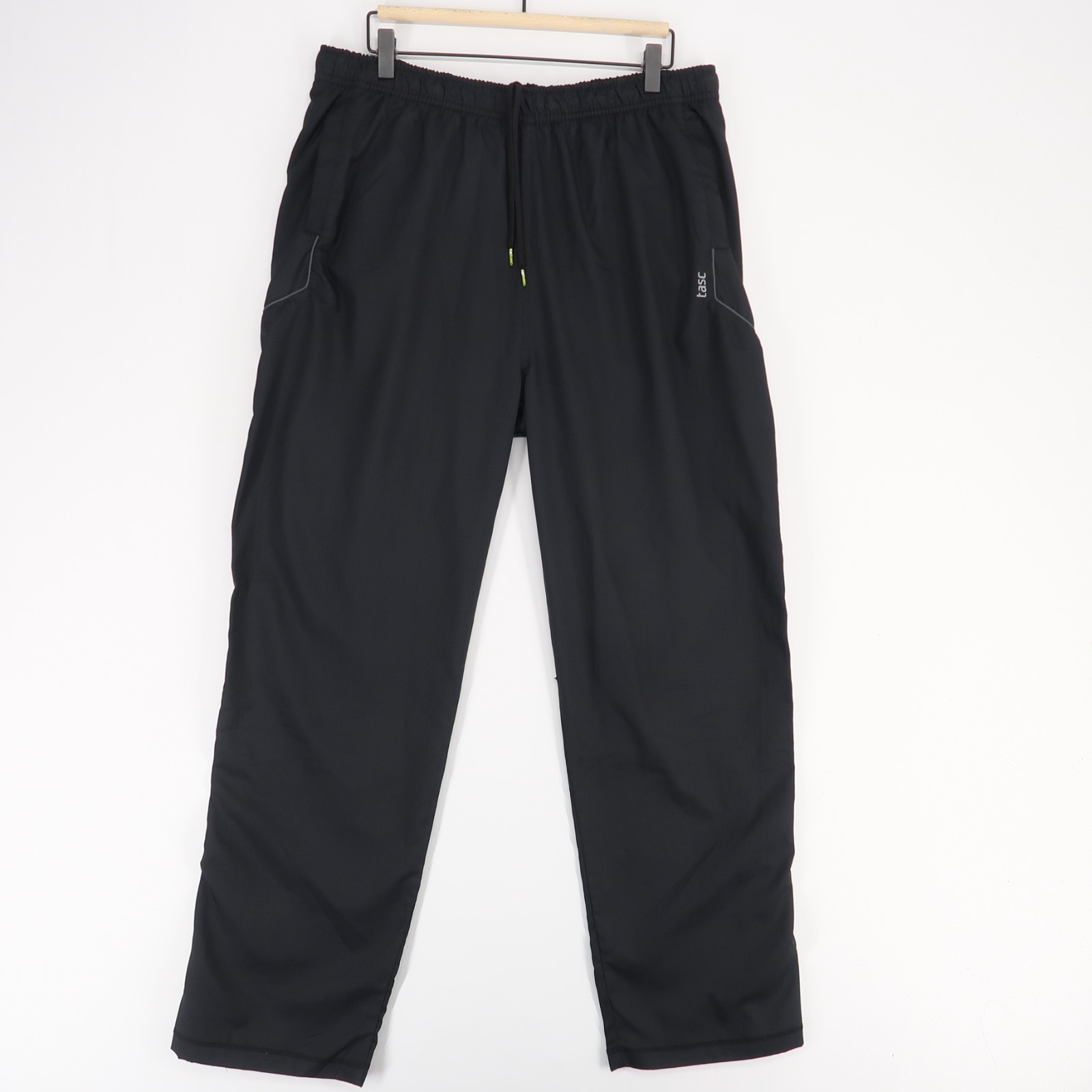 Tasc Recess Pants Mens XL Black Hybrid Ankle Zip Elastic Waist Drawstring Bamboo