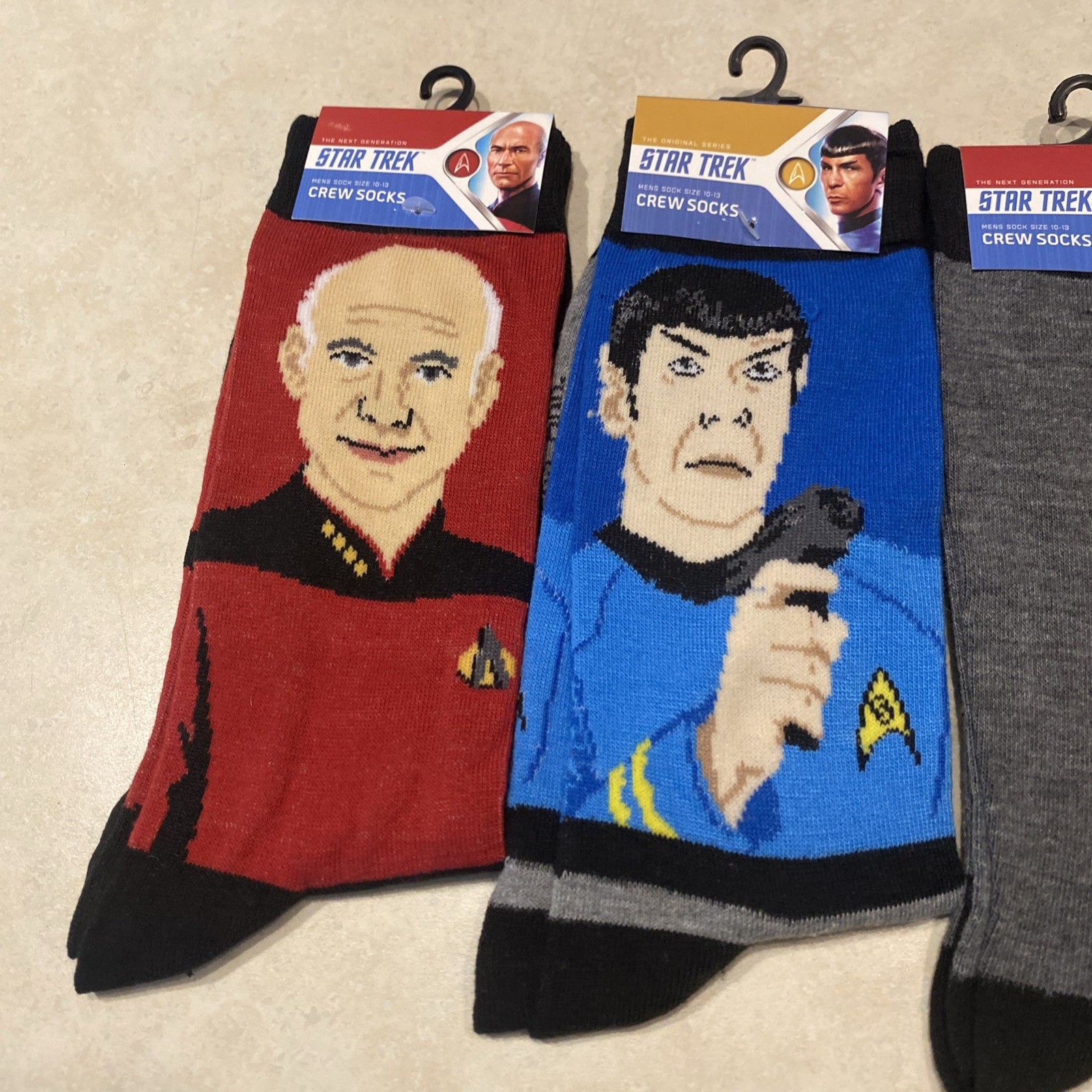 Star Trek Mens Crew Socks Size 10-13 Lot Of 4