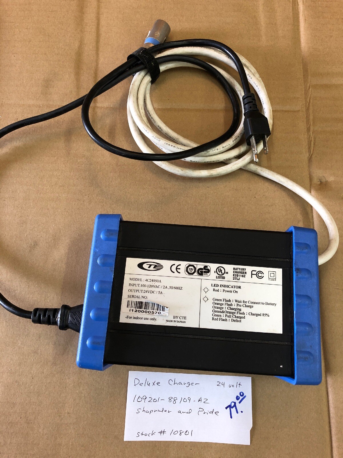 109201-88108-A2 Shoprider Pride Charger 24 Volt