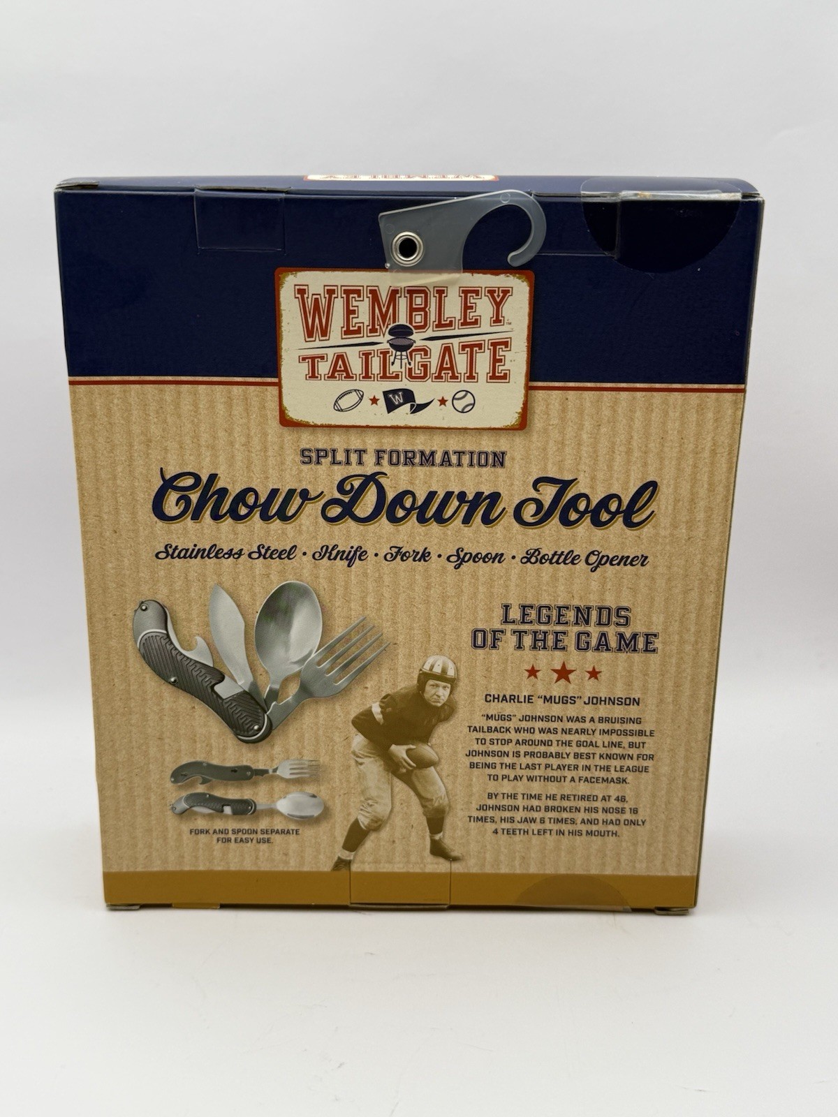 Wembley Split Formation Chow Down Tool 4-in-1 Multi-Tool Stainless Blue 6.75"