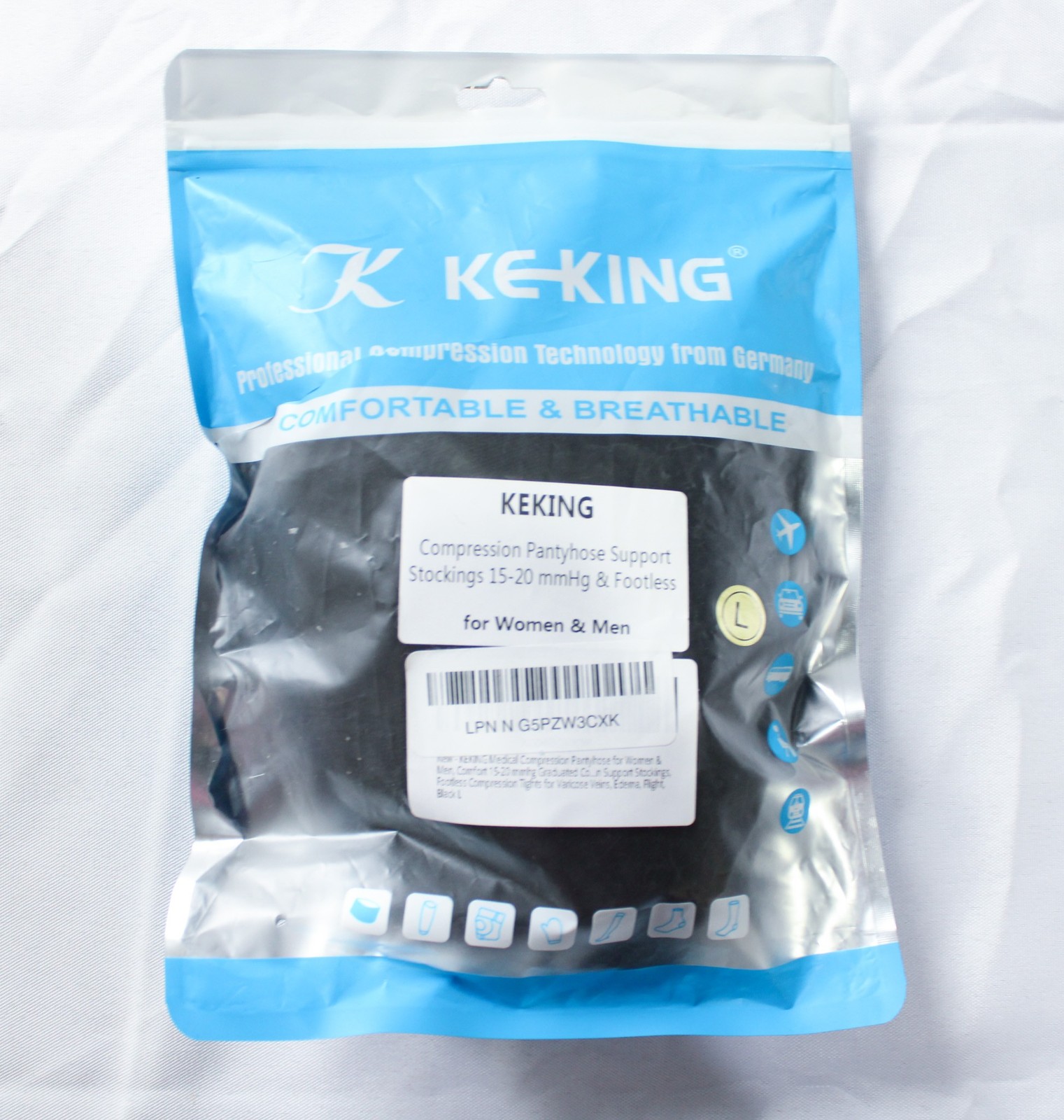 Keking Unisex Adult's Compression Pantyhouse Suport Stockings WR4 Black Large
