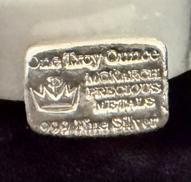 MONARCH PRECIOUS METALS, LIL’ CHUNKY POURED BAR, LOOSE 1oz .999 SILVER!