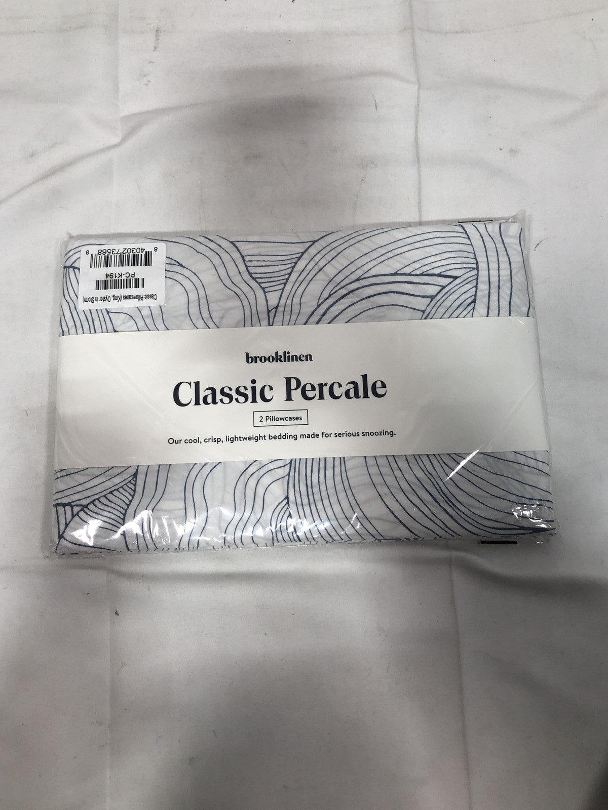 Brooklinen Classic Percale King Pillowcases (2) Oyster in Storm