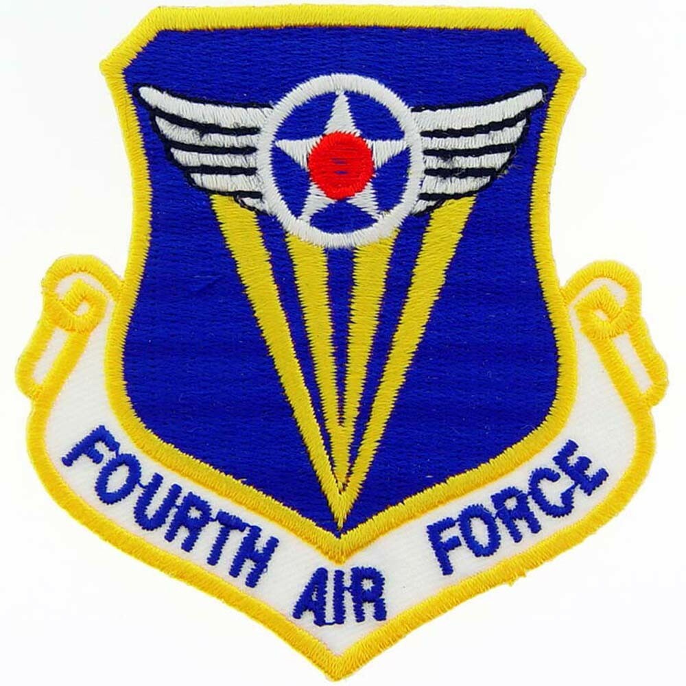AIR FORCE 4TH SHIELD Embroidered Shoulder Patch (3-1/16") (0904)