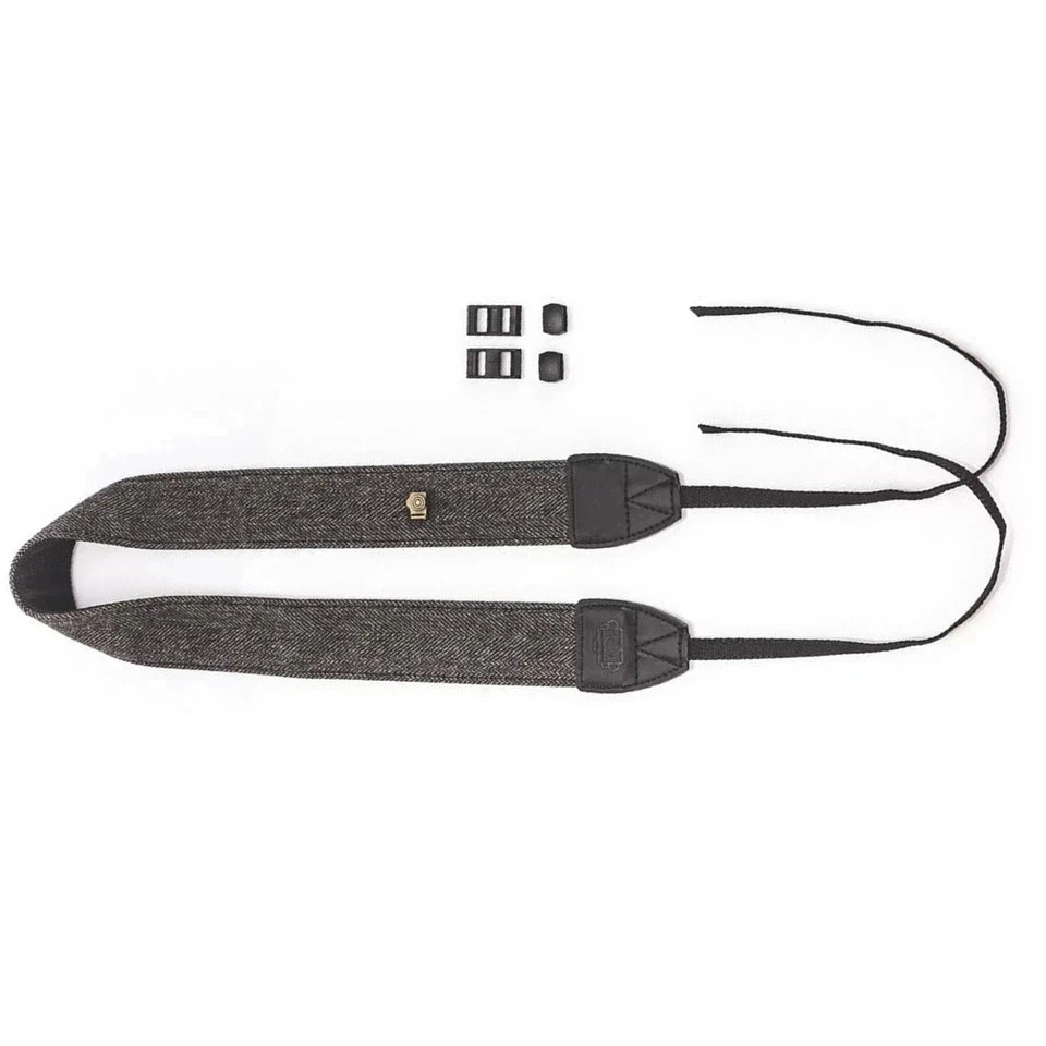 Grey Adjustable Camera Shoulder Neck Strap Cotton Leather Belt For DSLR Camera