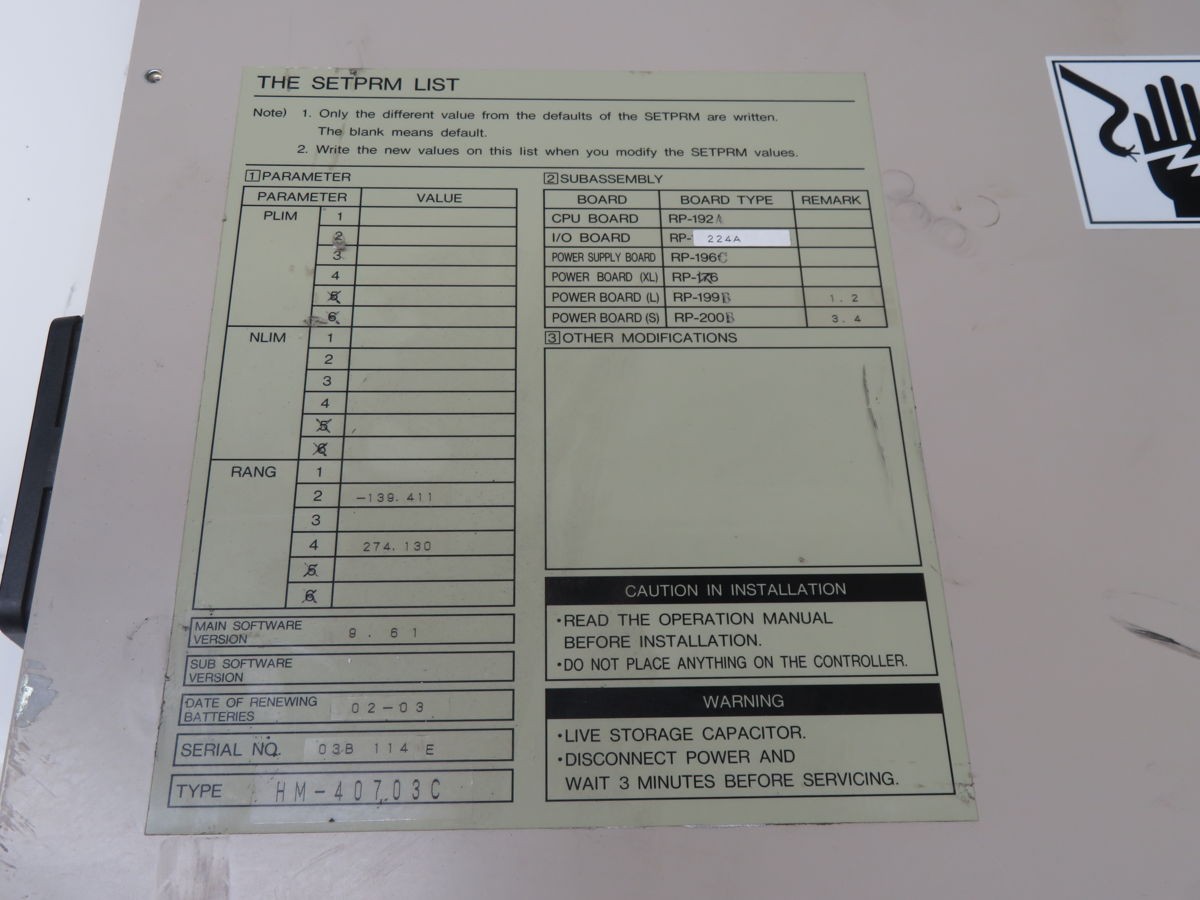DENSO RC3-HX4AB ROBOT CONTROLLER T263889