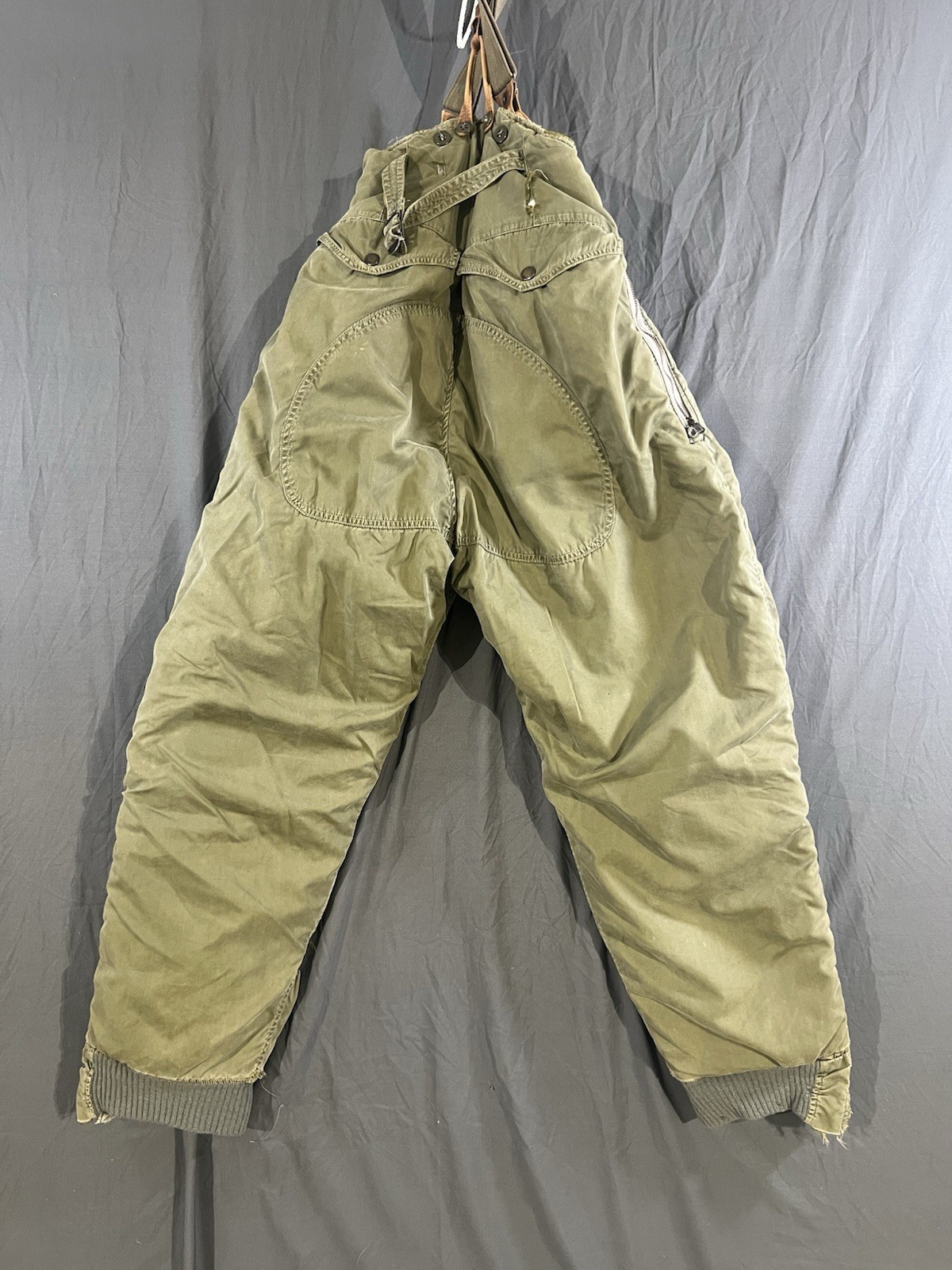 Vintage US Air Force Snow Bibs Green Uniform Small/Medium