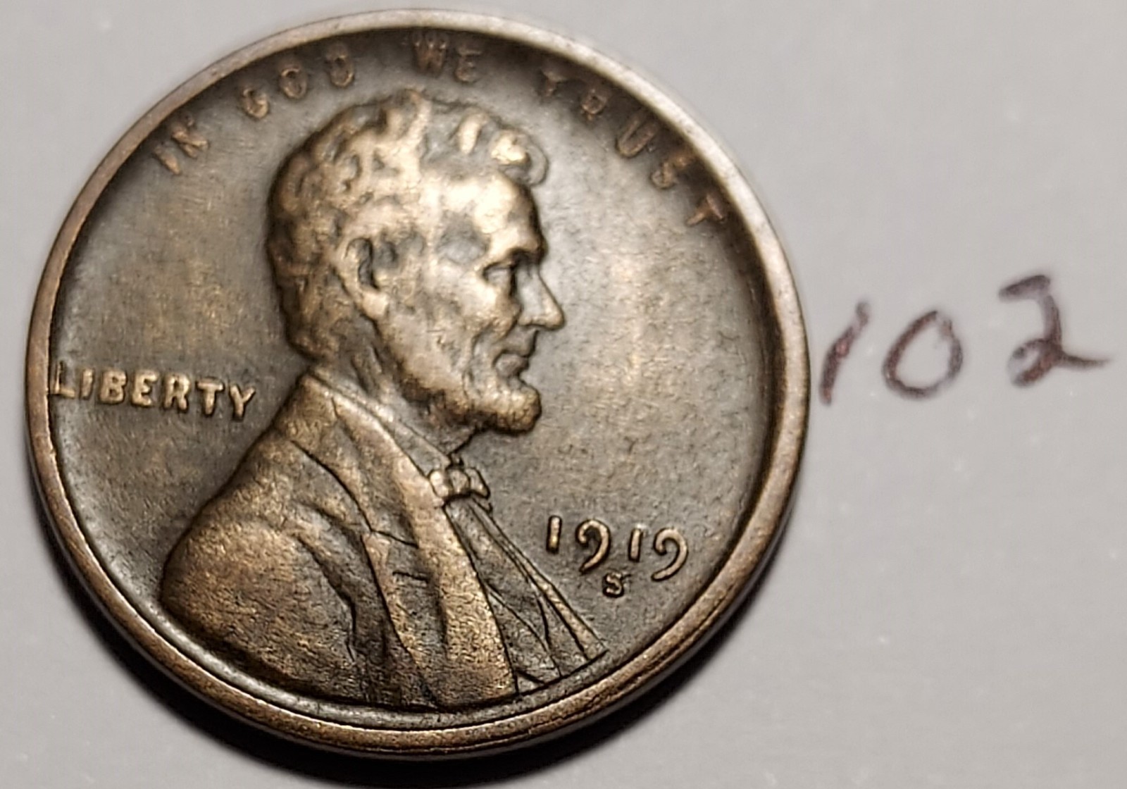 1919-S Lincoln Wheat Cent    Very Fine     #102