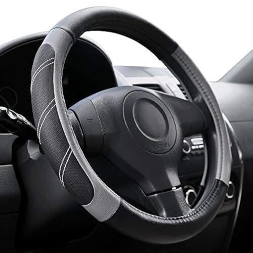 Elantrip Leather Large Steering Wheel Cover 15 1/2 to  Assorted Sizes , Colors