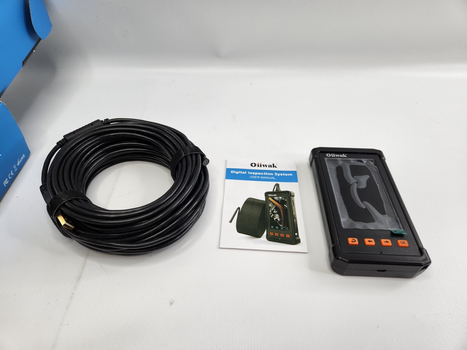 As Is Oiiwak 50FT Endoscope Inspection Camera Borescope  1080P HD 4.3“ IPS IP67