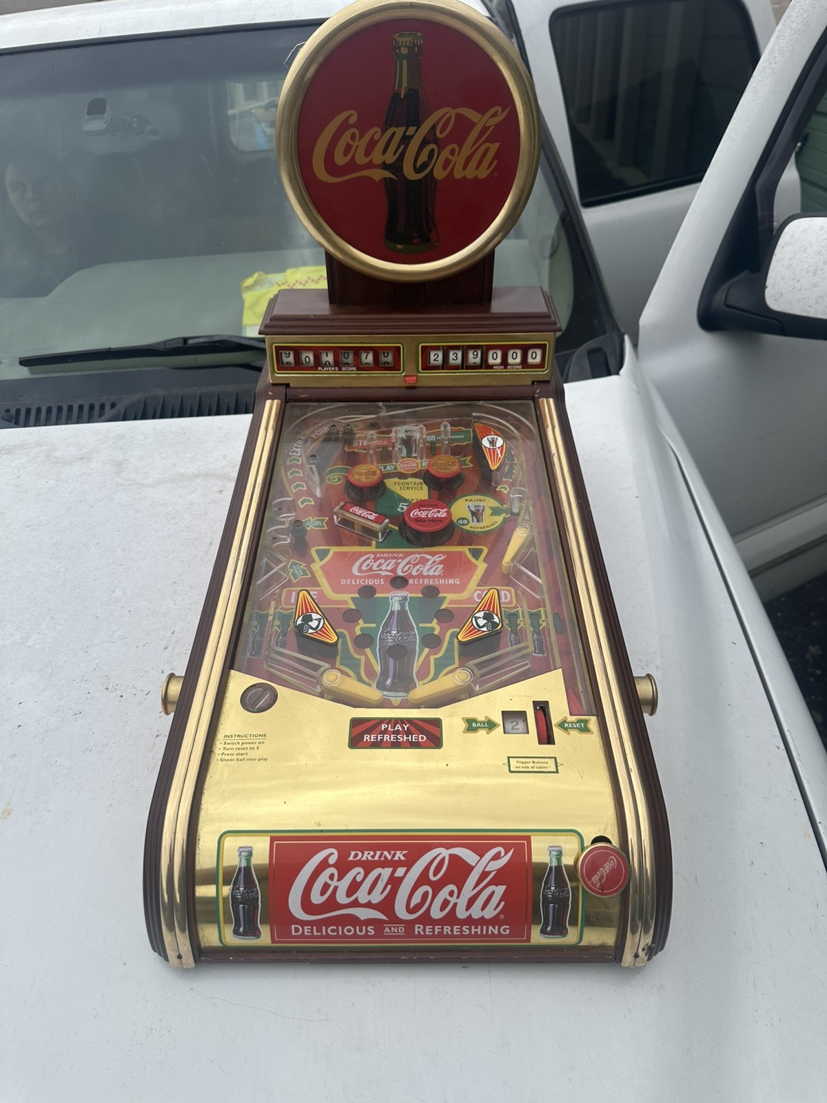 1996 Franklin Mint Coca Cola Super Rare Pinball Machine  for parts or repair