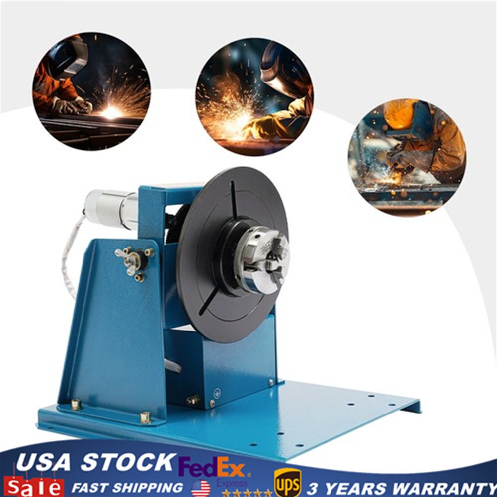 Rotary Welding Positioner 0-90° Positioning Turntable Table 10rpm 3 Jaw chuck
