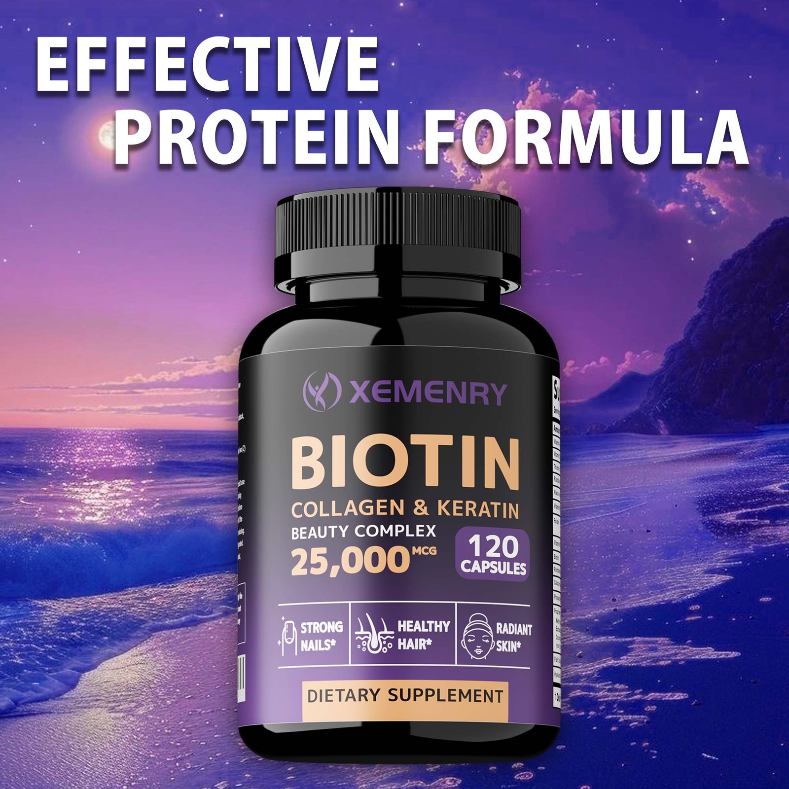 Biotin Collagen & Keratin 25,000mcg - for Hair, Skin, Nails, Bones &Joint