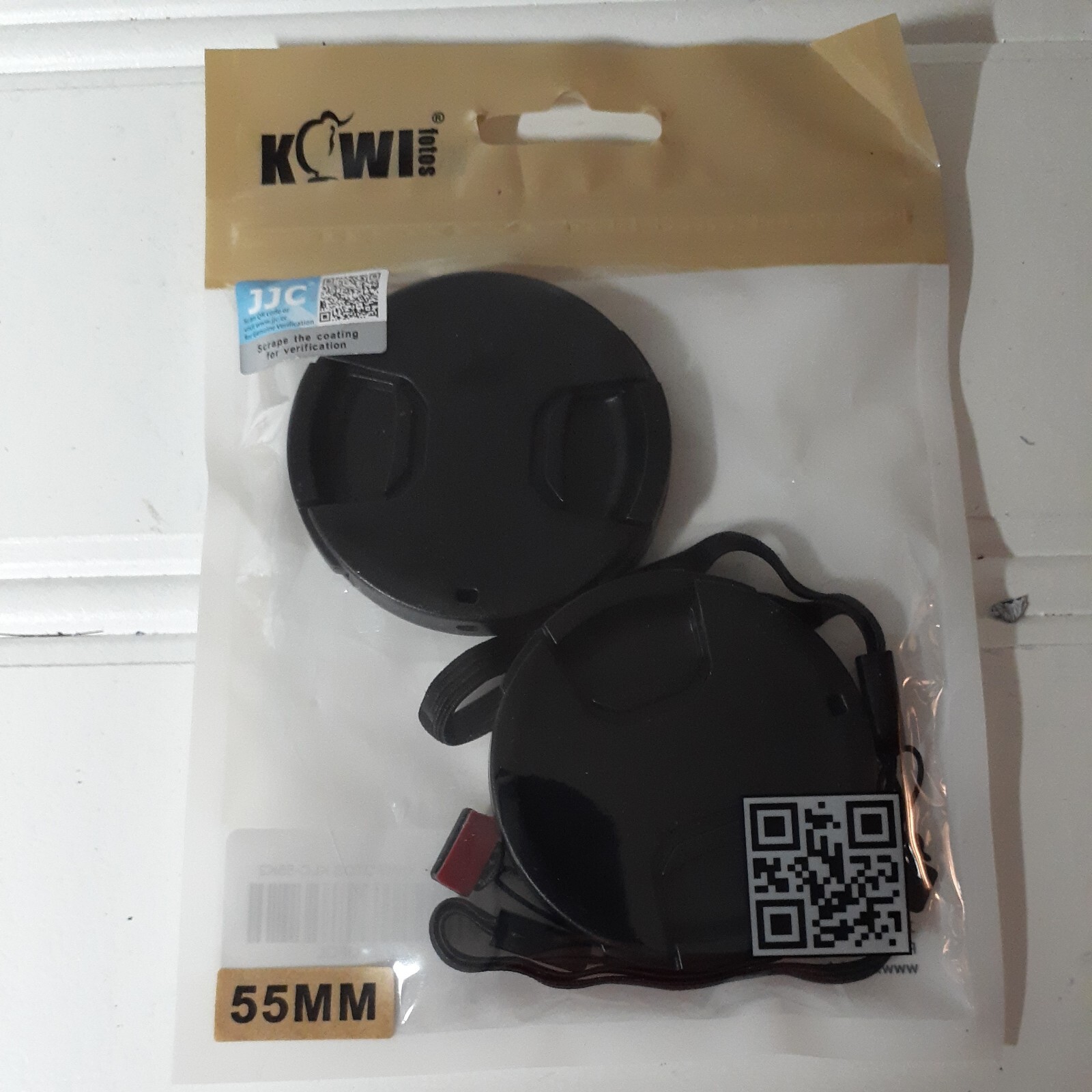 55 MM Camera Lens Caps Pinch Release (2) With 2 Lanyards New