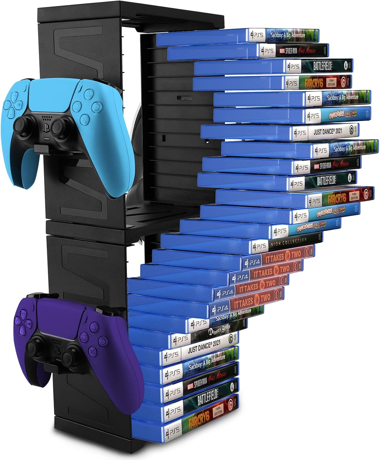 SIKEMAY Game Storage Tower for PS5/PS4/Xbox Series S & X - Universal Black
