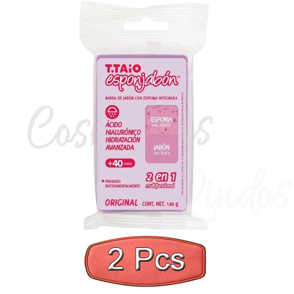 2Pcs Esponjabon Hyaluronic Acid Soap Sponge 2 in 1 Advanced Hydration Deep Moist