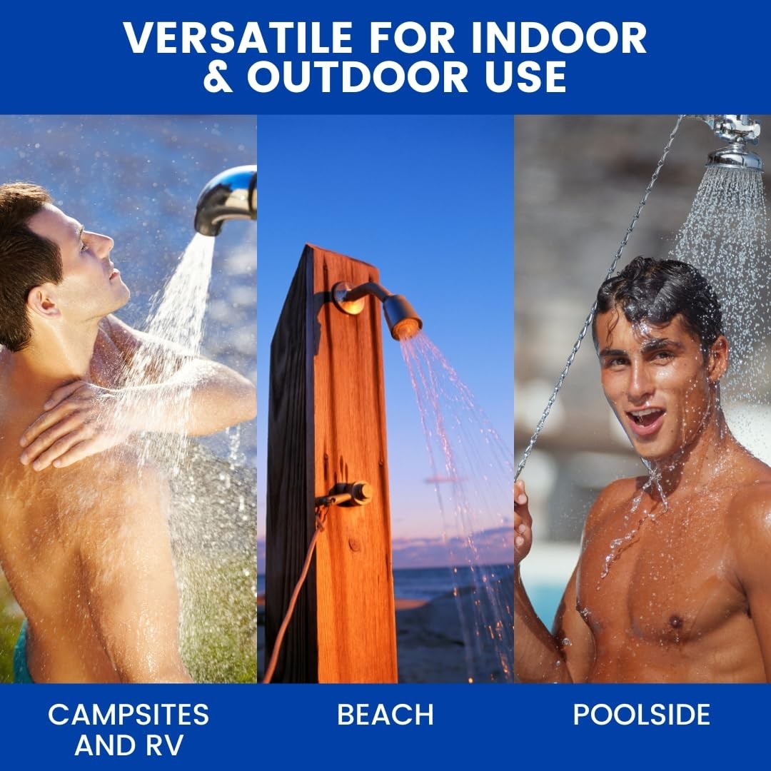 Self-Closing Shower Valve with Pull Chain Chrome Indoor Outdoor Use
