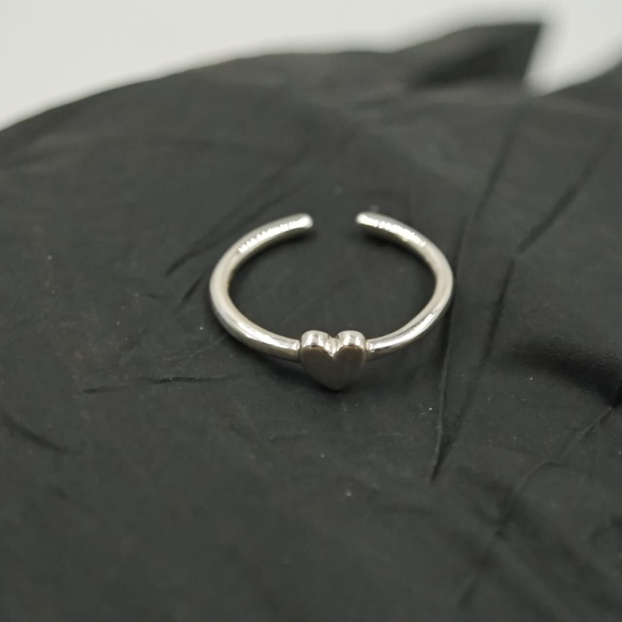 Valentine Gift For Girlfriend Adjustable Heart Toe Ring Solid Metal 925 Silver
