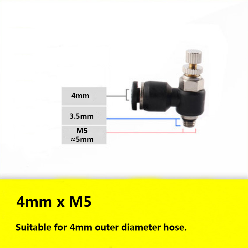 BSPT Plug x Plug Fittings Adapter Orientation Flow Controller Black
