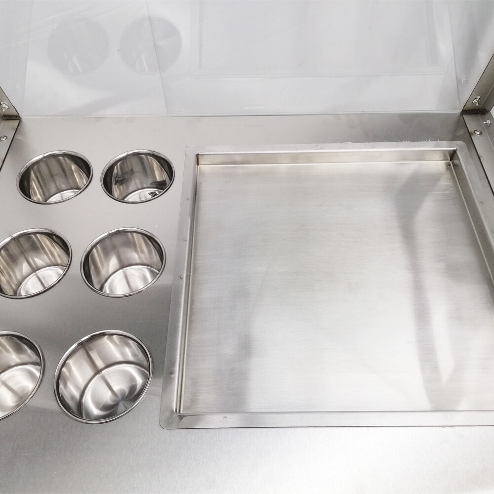 Commercial Rolled Ice Cream Machine, Ice Roll Machine Yogurt Cream Machine 110V