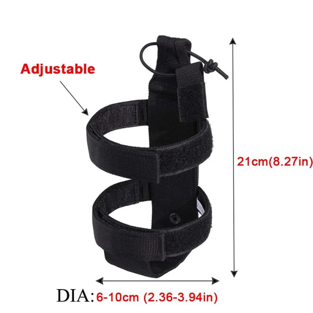 DraCra MOLLE Water Bottle Pouch Quick Access Lightweight Adjustable Black