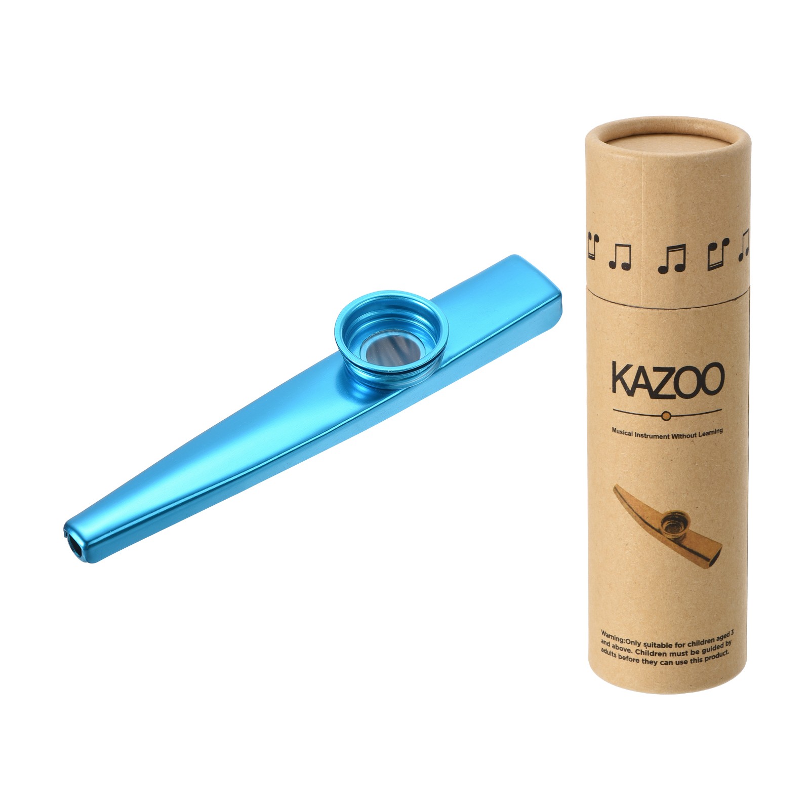 Kazoo Musical Instrument Aluminum Alloy Blue with Beautiful Cylindrical Box