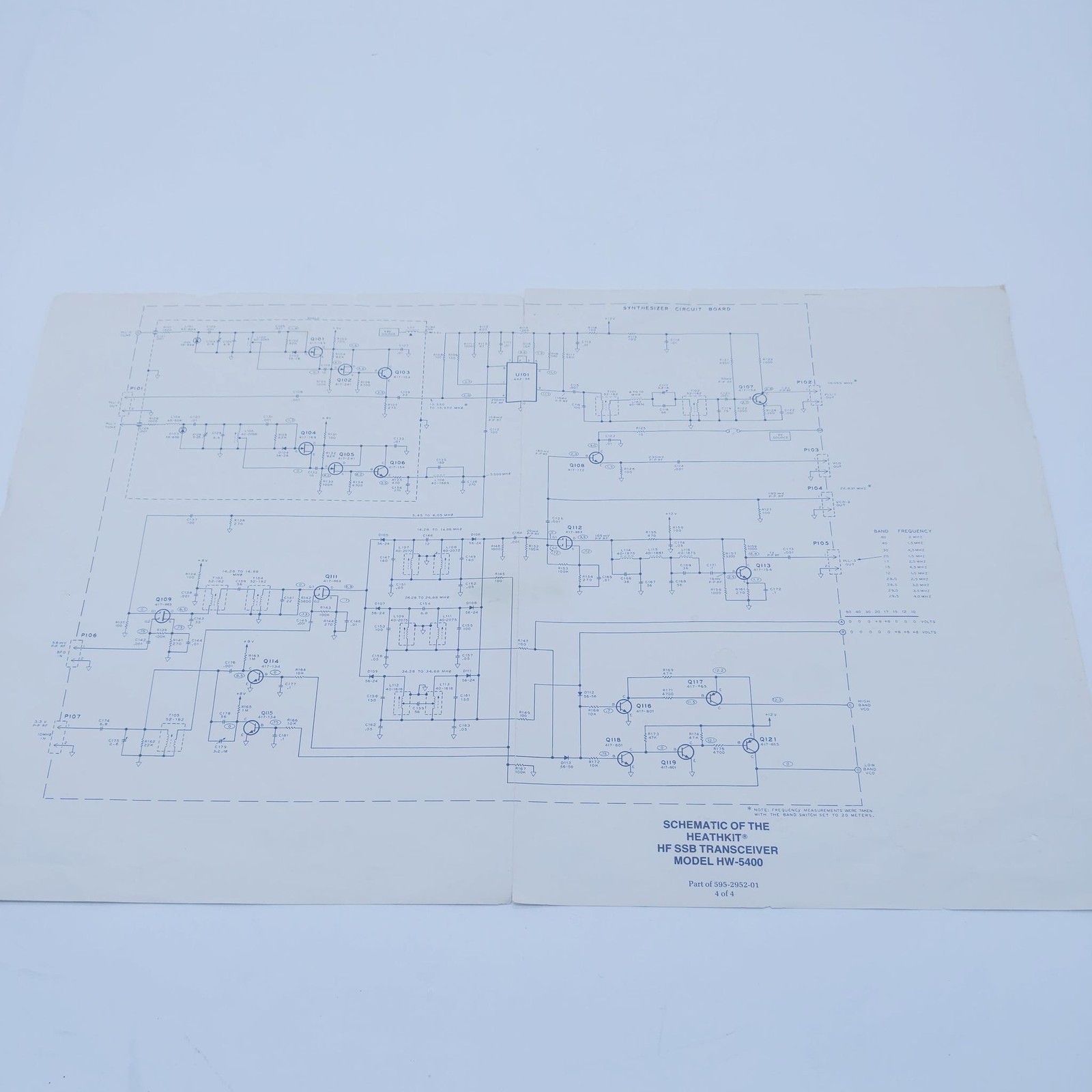 Heathkit HW-5400 SSB Transceiver Manual/Schematic/Layout Pullouts