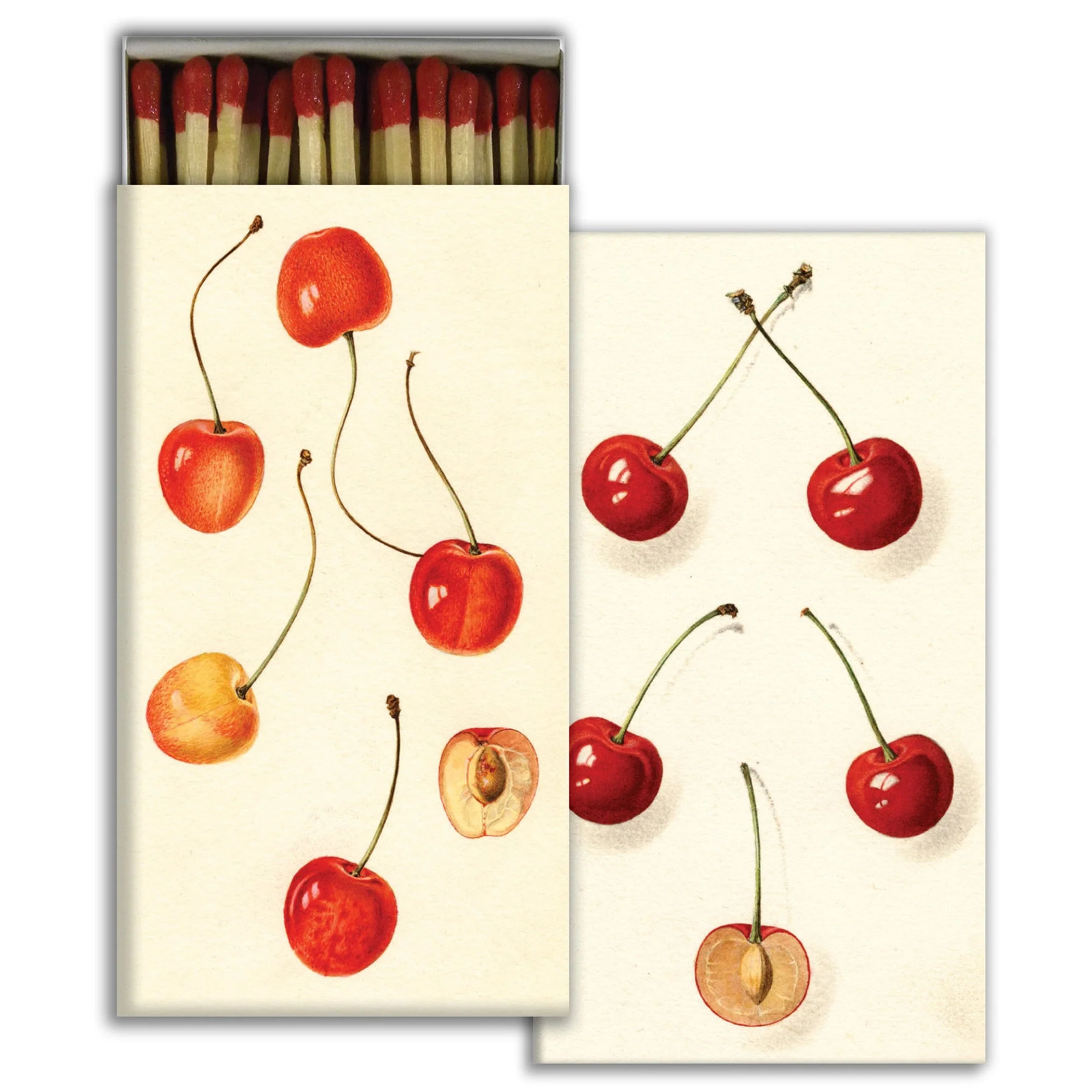 Long Decorative Matches Set of 6 – Cherries – 50 Matches Each – Candle Gift