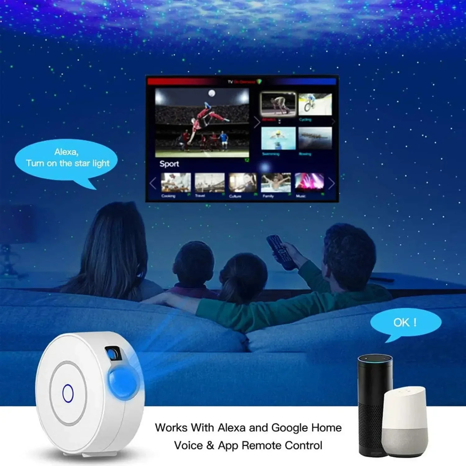 Starry Sky Projector WiFi Smart Home Automation Galaxy