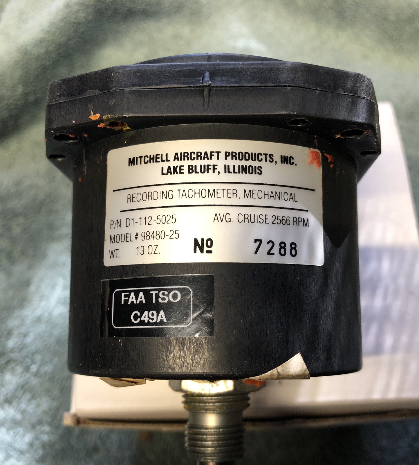 Mitchell Mechanical Recording Tachometer PN D1-112-5025
