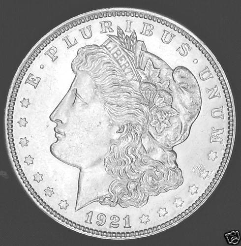 1921-d Silver Dollar.  Strong Strike.  BU (Inventory A)