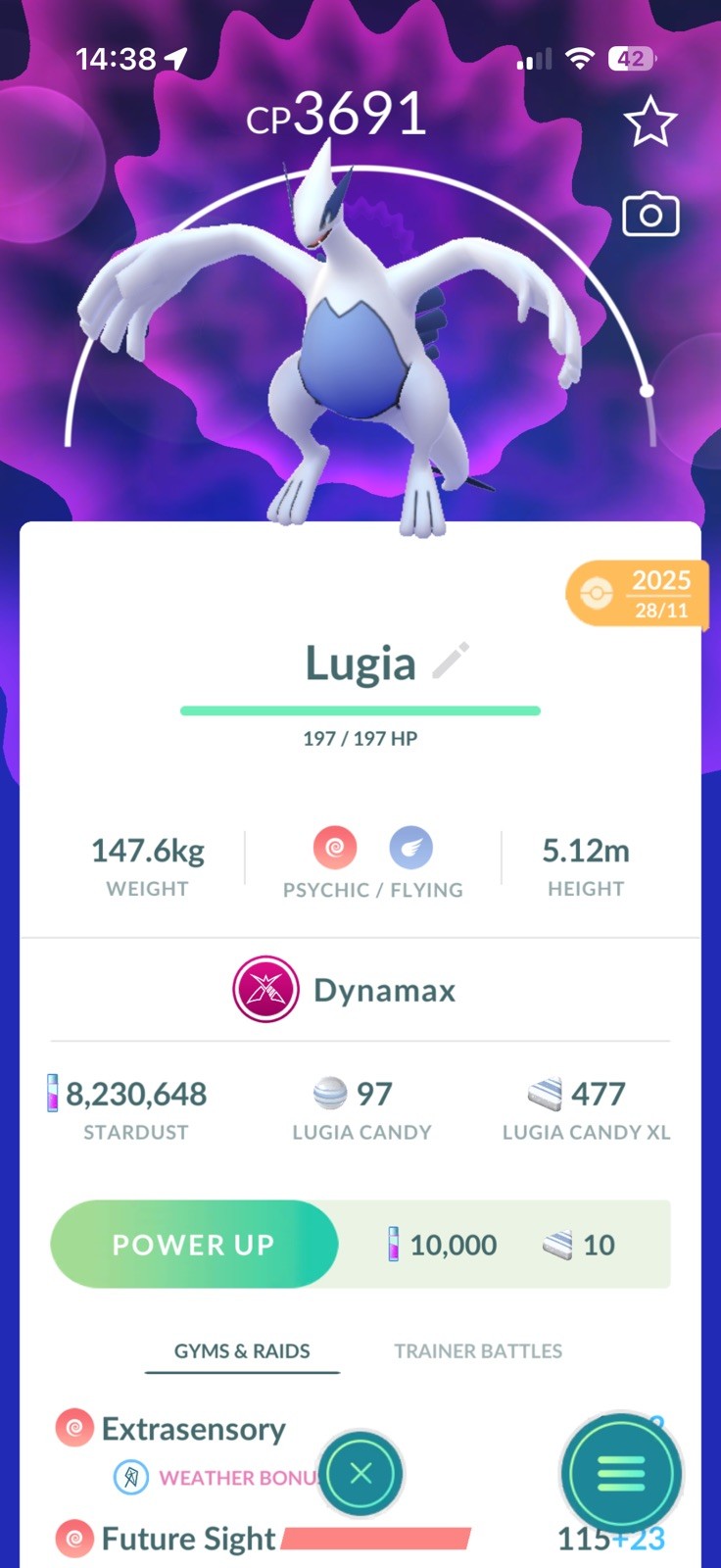 Dynamax Lugia Level 40 - Pokémon Trade Go