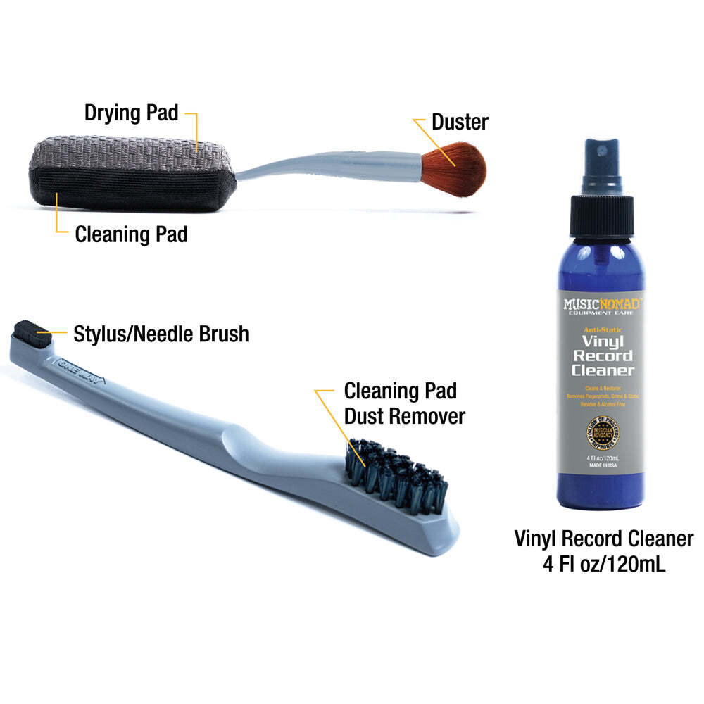 MusicNomad Next Level Vinyl Record Cleaning & Care Kit - 6 'n 1 (MN890)