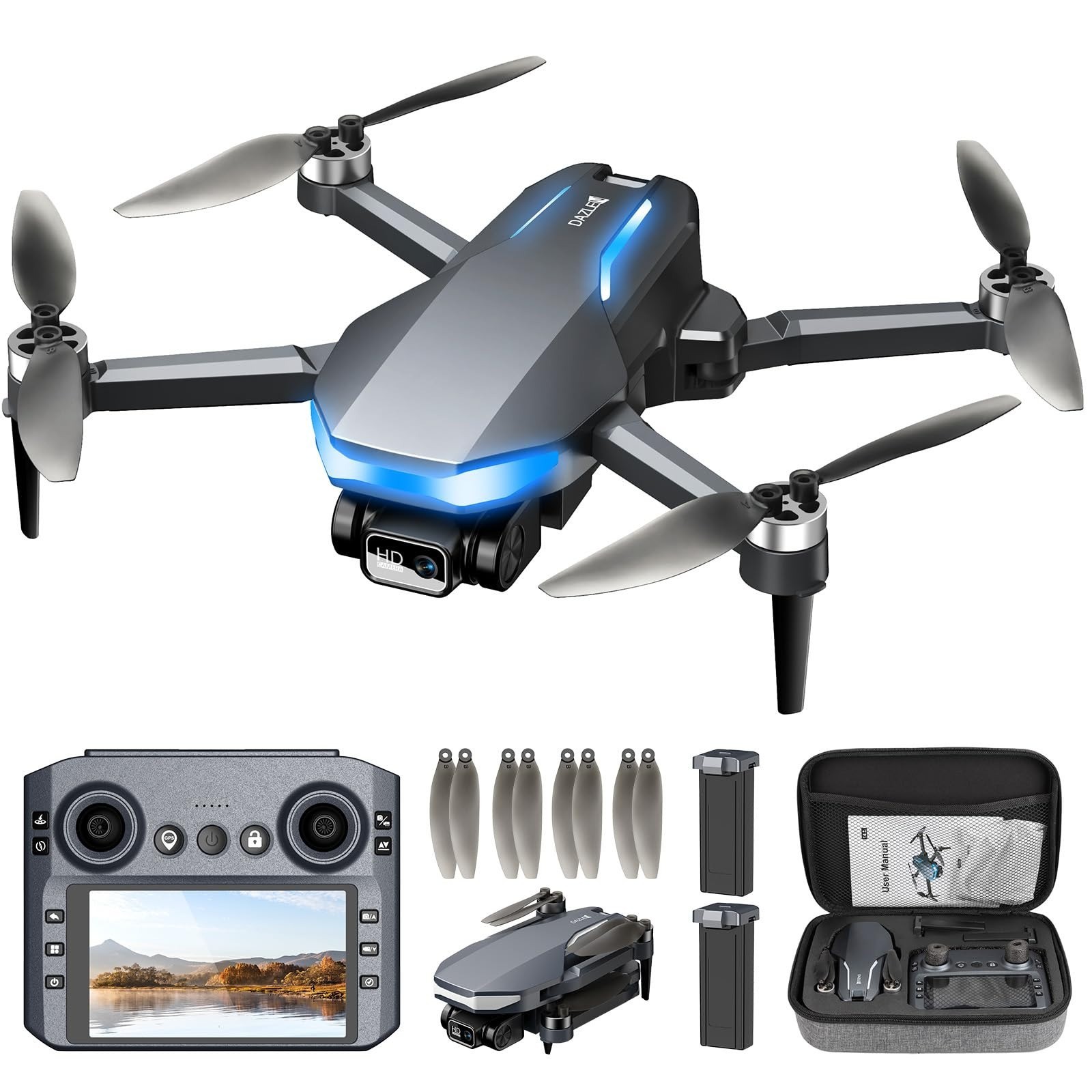 Dazlen Foldable Quadcopter Drone with 1080P Camera for Beginners