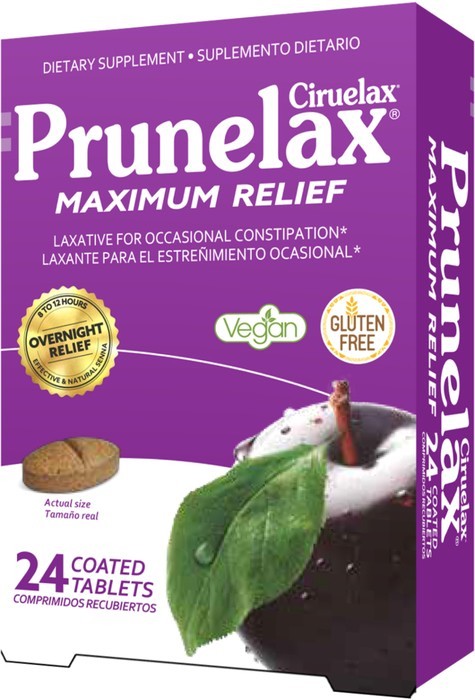 Prunelax Ciruelax Maximum Strength Natural Laxative Tablets Gluten Free 24 Count